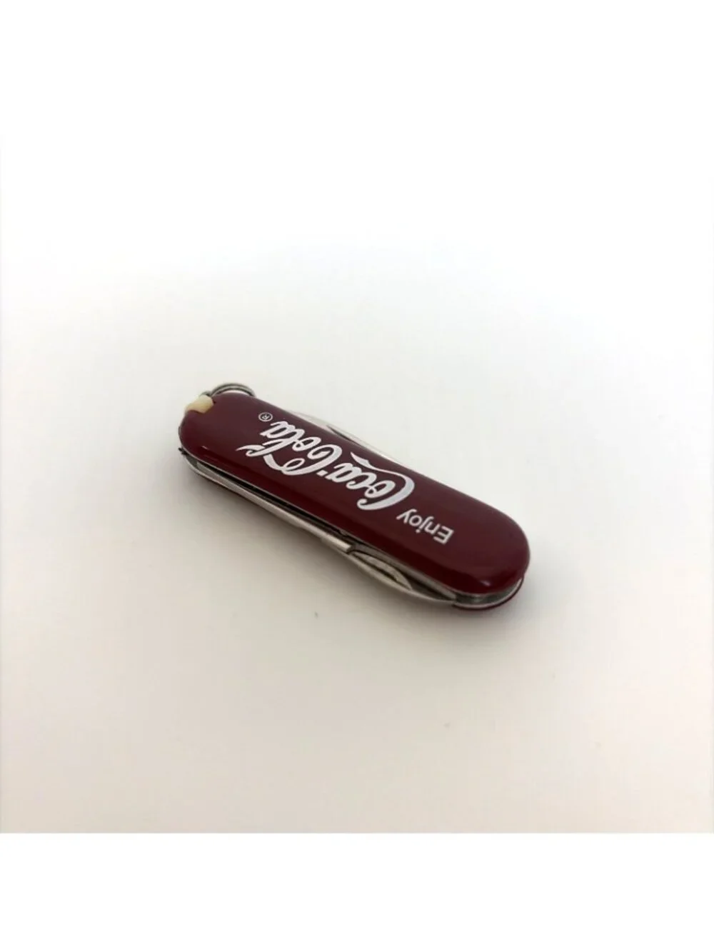 Vintage Coca-Cola Swiss Army Style Keychain Pocket Knife Scissors File w/ Box